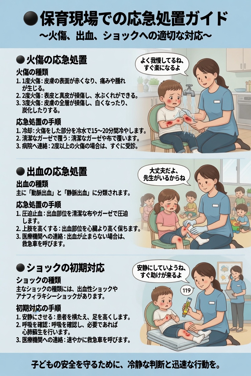 火傷・出血・ショックの初期対応と応急処置の重要性