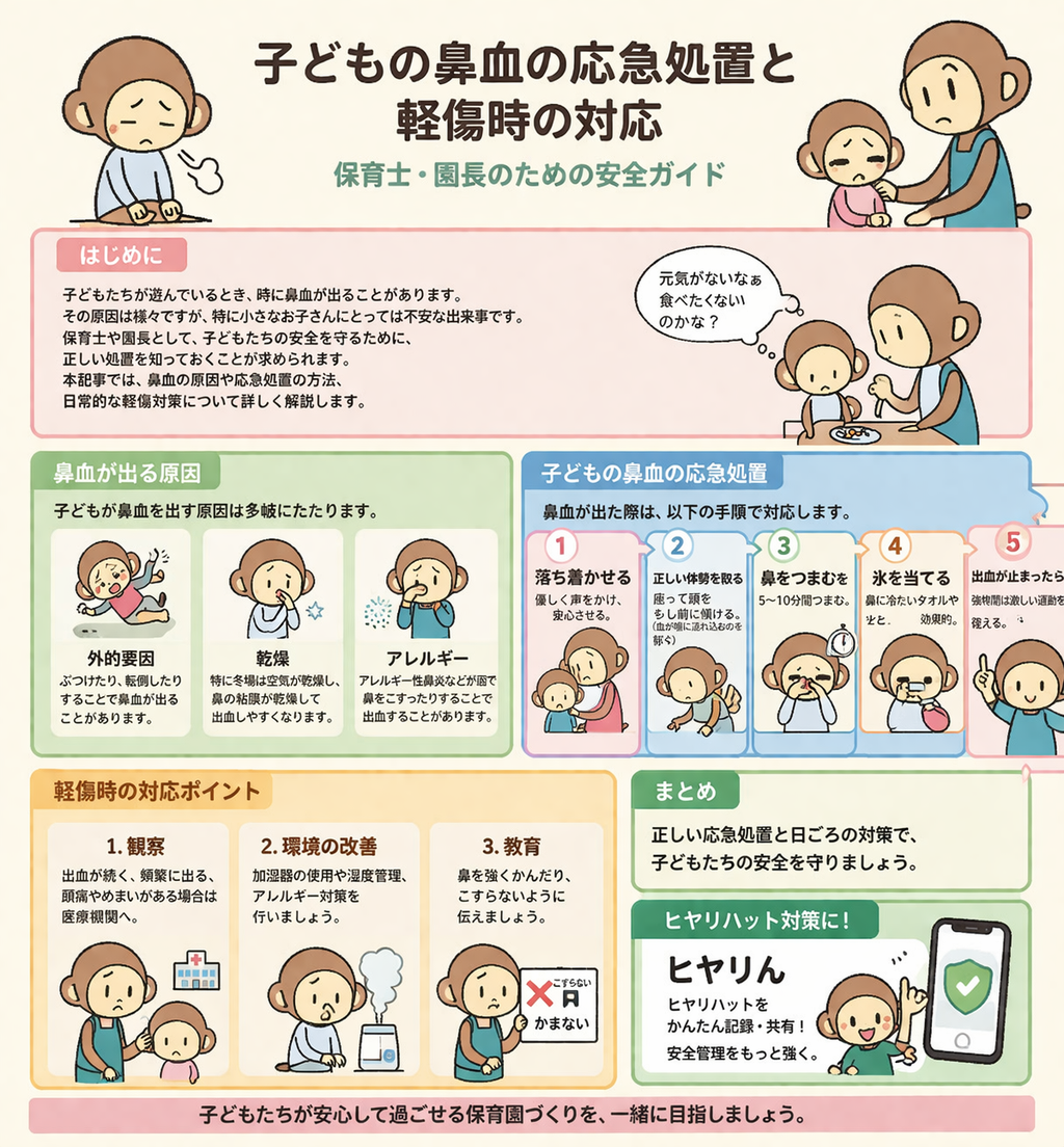 子どもの鼻血の応急処置と軽傷時の対策法