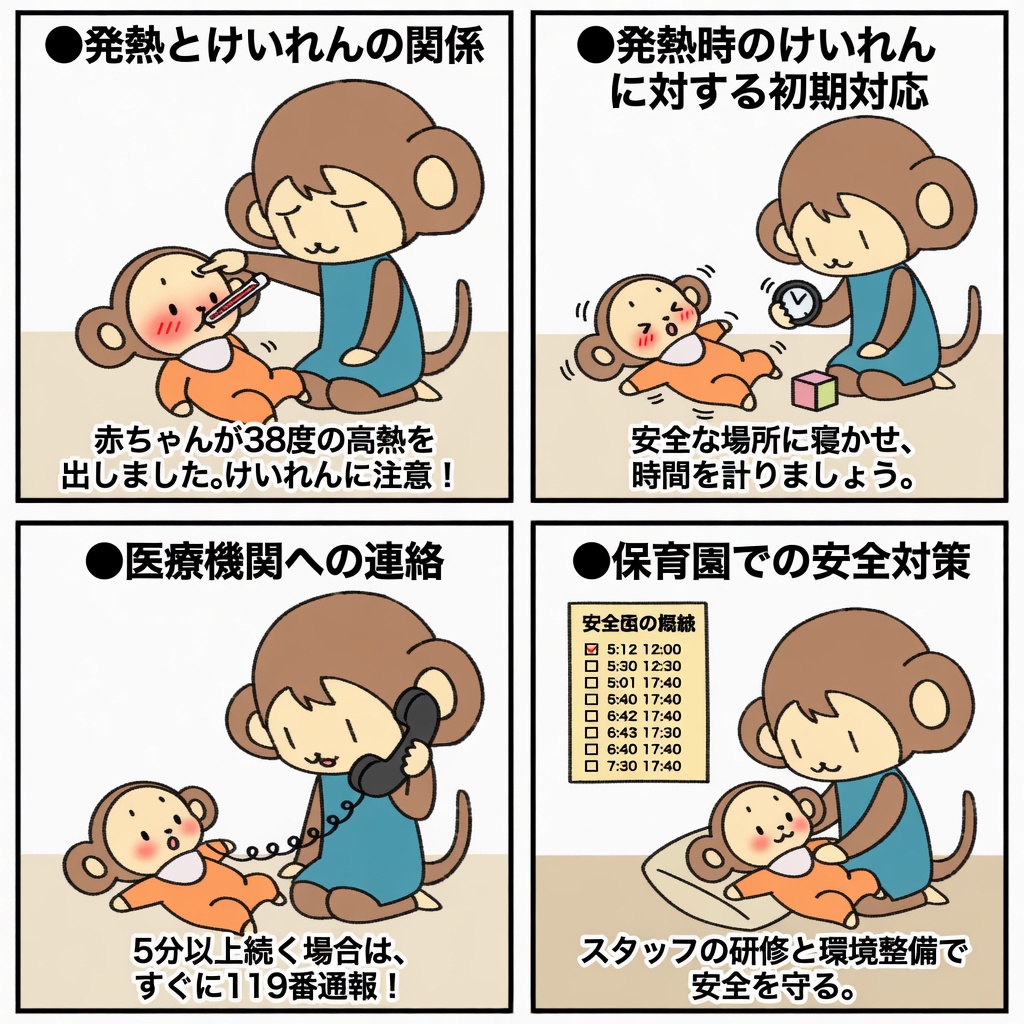 子どもが発熱した時のけいれん発作への対応方法